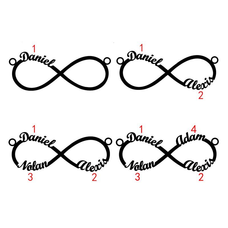 Gro-handel-Unendlich-4-Namen-Armband-Kunden-Name-Armband-Infinity-Symbol-Gold-Farbe-Mutter-der-Armband