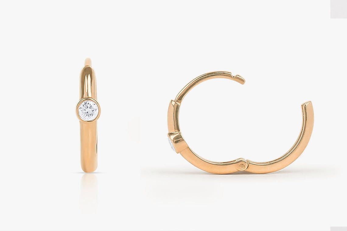 Diamant Ohrringe Creolen ELLEN I 585er Roségold 0,10 Karat