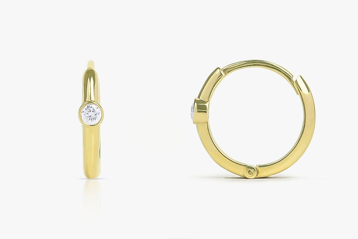 Diamant Ohrringe Creolen ELLEN I 585er Gold 0,10 Karat