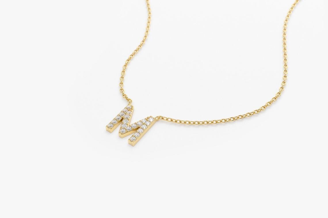 Kette mit Diamantbuchstaben A-Z I 585er Weißgold 4 Kette mit Diamantbuchstaben A-Z I 585er Weißgold