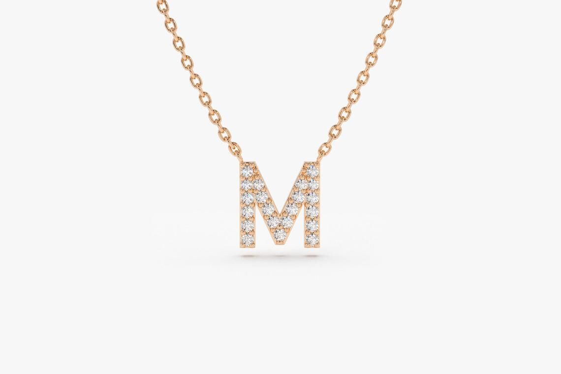 Kette mit Diamantbuchstaben A-Z I 585er Weißgold 5 Kette mit Diamantbuchstaben A-Z I 585er Weißgold