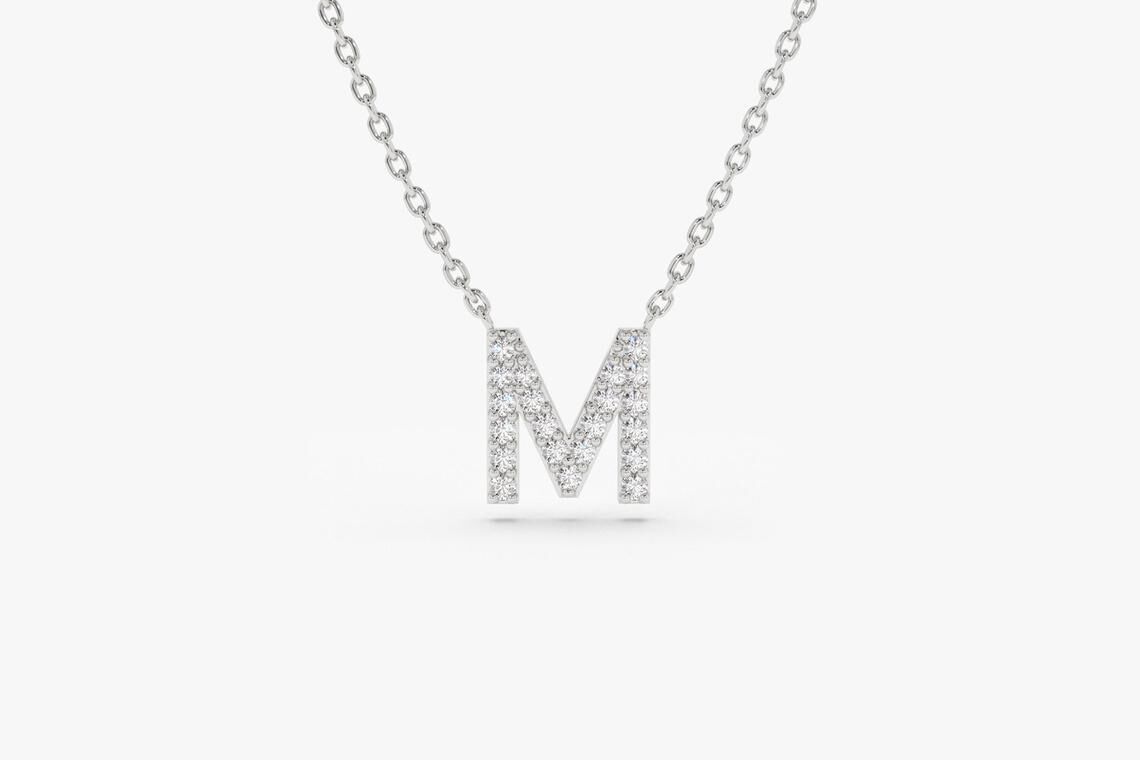 Kette mit Diamantbuchstaben A-Z I 585er Weißgold