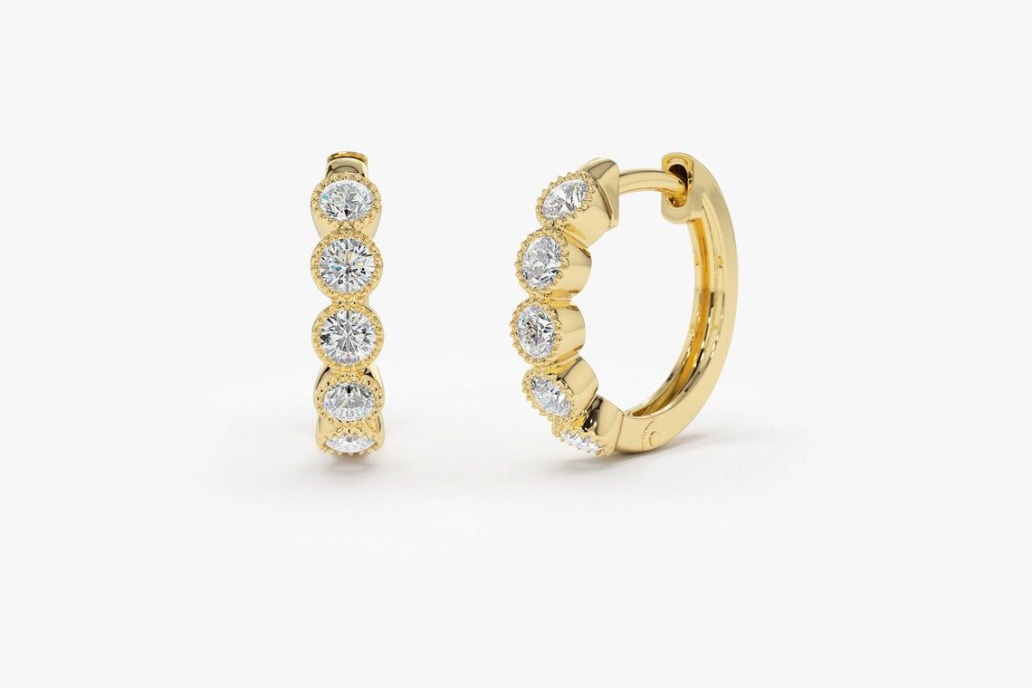 Diamant Ohrringe Creolen LUCILLE I 585er Gold 0,30 Karat