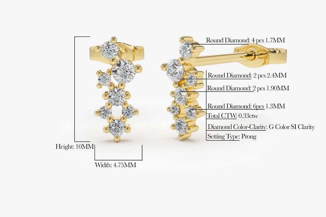 Diamant Ohrstecker EVA I 585er Gold 0,50 Karat 4 Diamant Ohrstecker EVA I 585er Gold 0,50 Karat