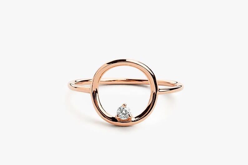 Diamant Ring CIRCLE I 585er Roségold 0,065 Karat 1 Diamant Ring CIRCLE I 585er Roségold 0,065 Karat